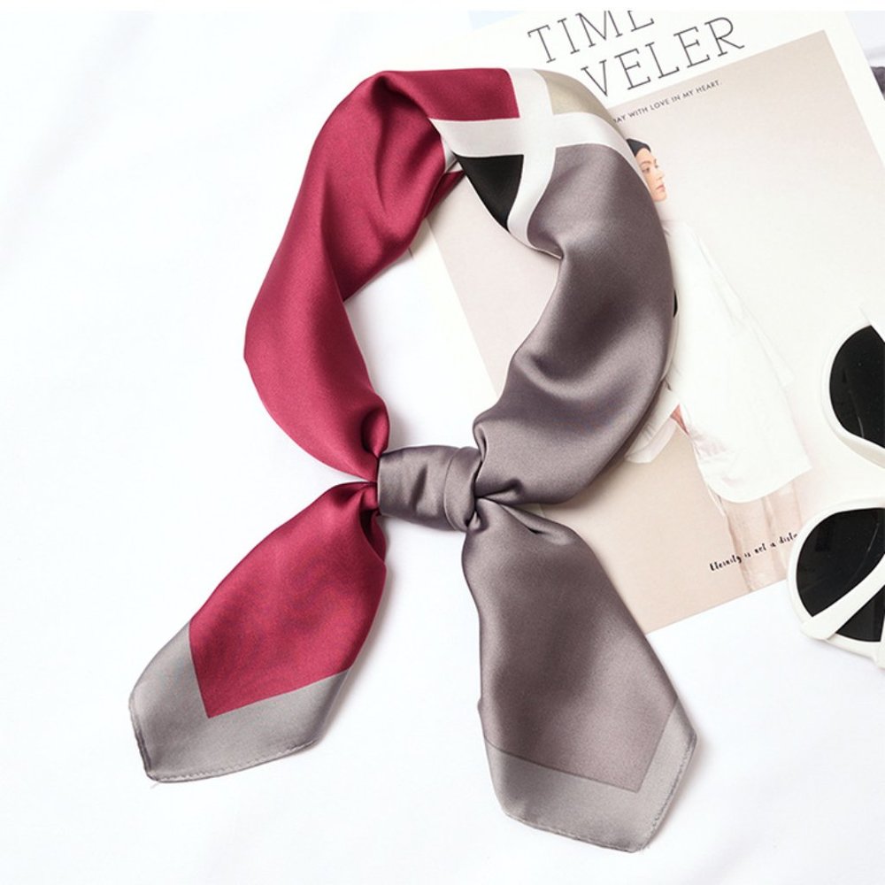 Square Silk Scarf/ Neckerchief - Square Purple